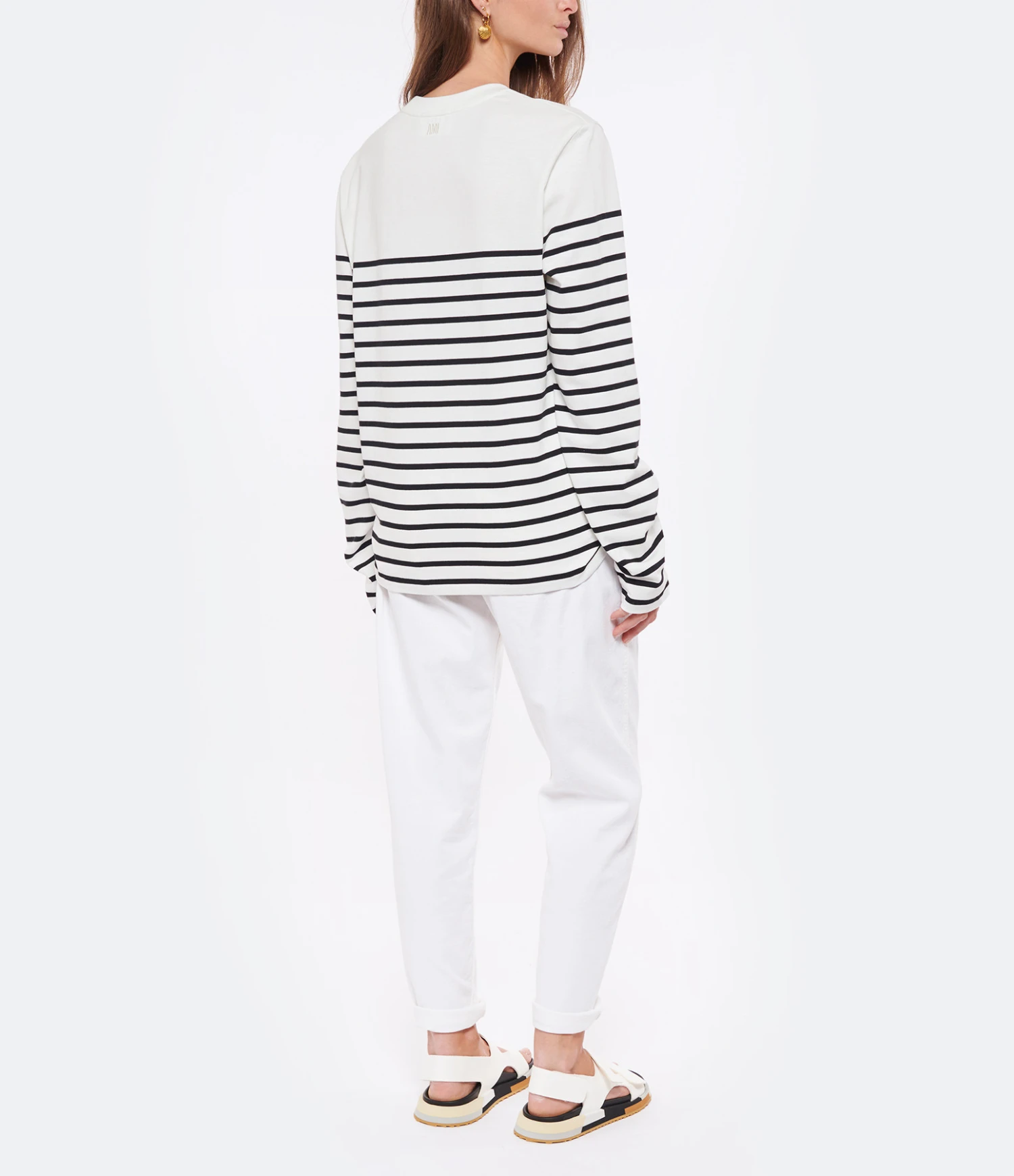 Marinière Unisexe Ami De Cœur Coton Biologique Blanc Noir – Image 4