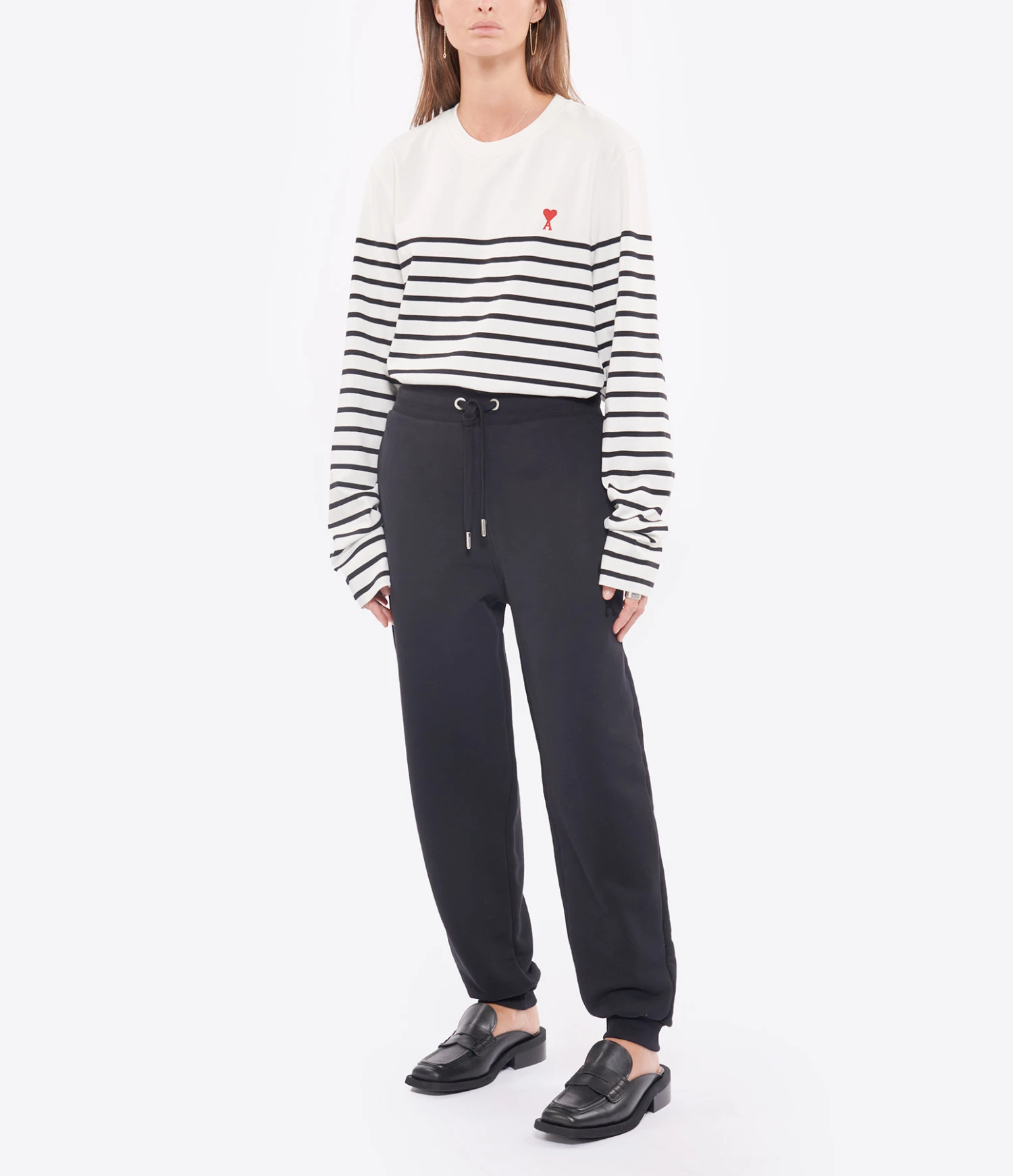 Marinière Unisexe Ami De Cœur Coton Biologique Blanc Noir – Image 5