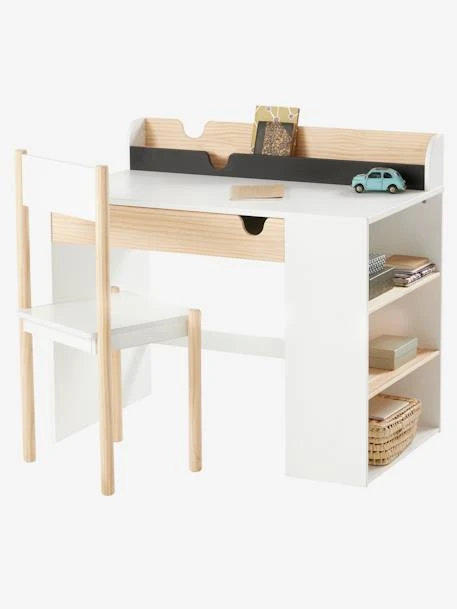 Bureau Enfant School Blanc - Bois - Vertbaudet – Image 3
