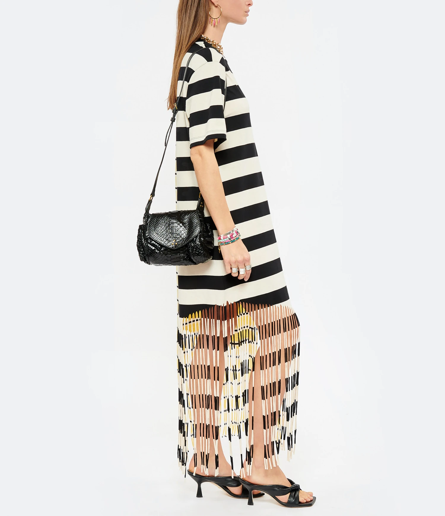 Jérôme Dreyfuss Sac Helmut S Cuir Python Noir – Image 6