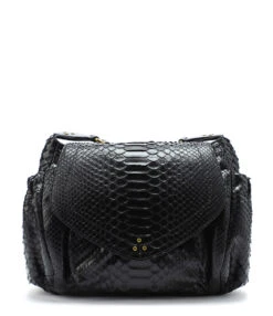 Jérôme Dreyfuss Sac Helmut S Cuir Python Noir