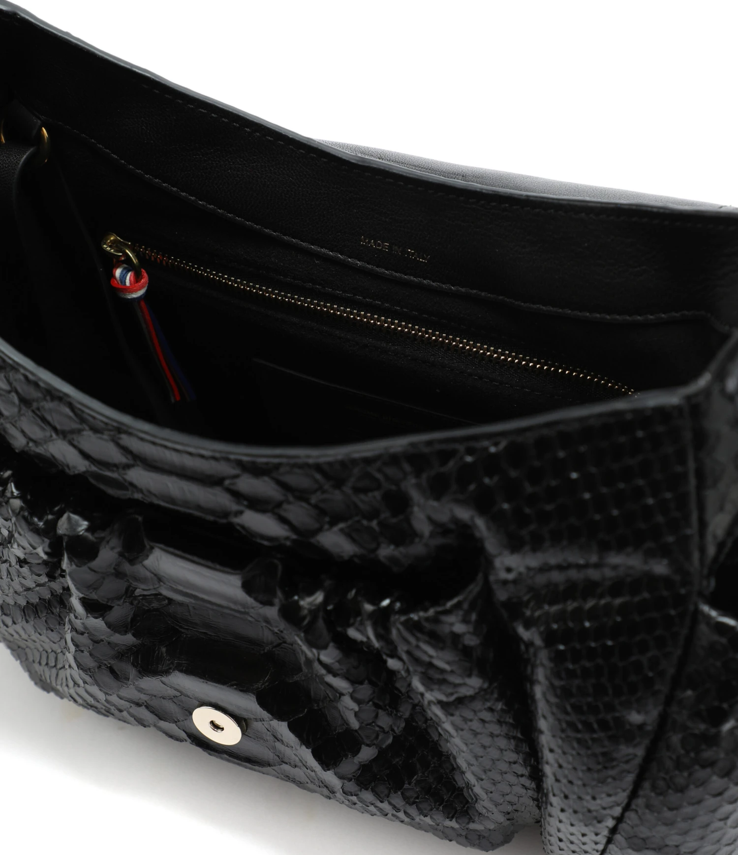 Jérôme Dreyfuss Sac Helmut S Cuir Python Noir – Image 3