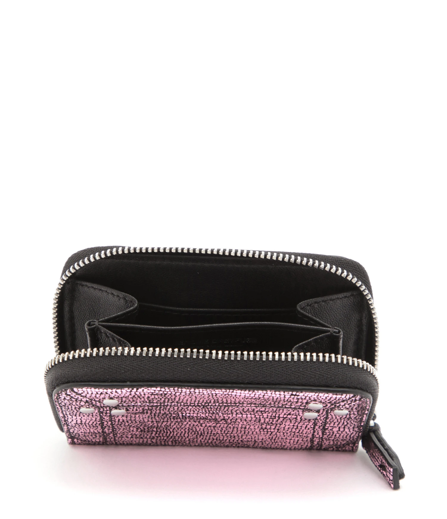 Jérôme Dreyfuss Portefeuille Henri Cuir Lamé Rose – Image 3