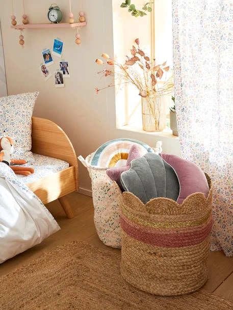 Panier En Jute Festonné Fiore Osier/rose - Vertbaudet – Image 4