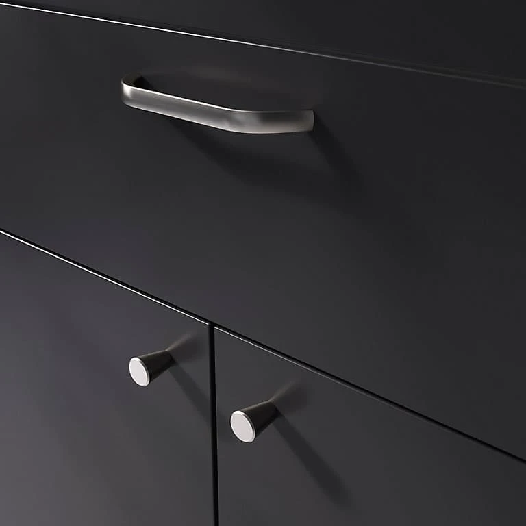 Castorama Poignée De Meuble Nœud GoodHome Irvil Aluminium Effet Nickel Satin Gris L.142mm X L.12mm X H. 30mm Entraxe 128mm