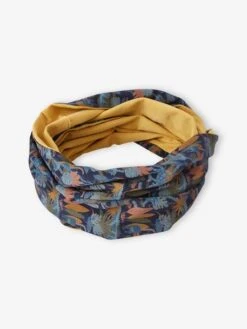 Snood Réversible Garçon Imprimé Jungle/uni Curcuma - Vertbaudet