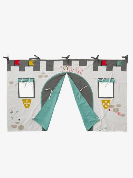 Tente De Lit Château Fort Pour Lit Mezzanine Mi Hauteur Ligne Everest Gris - Vertbaudet – Image 2