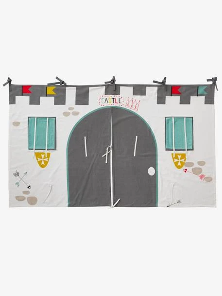 Tente De Lit Château Fort Pour Lit Mezzanine Mi Hauteur Ligne Everest Gris - Vertbaudet – Image 3