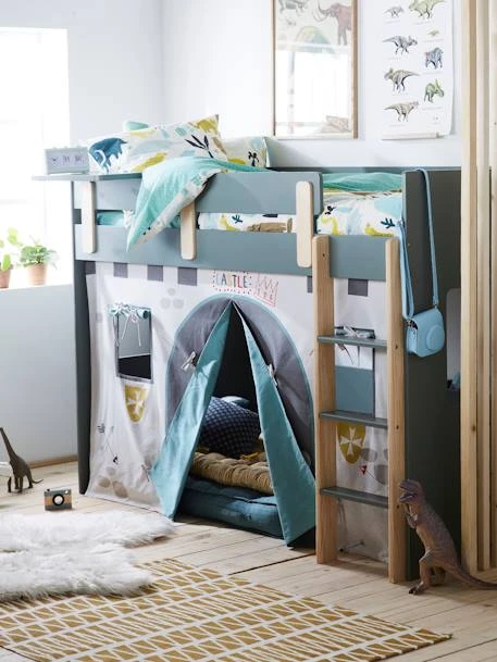 Tente De Lit Château Fort Pour Lit Mezzanine Mi Hauteur Ligne Everest Gris - Vertbaudet – Image 4