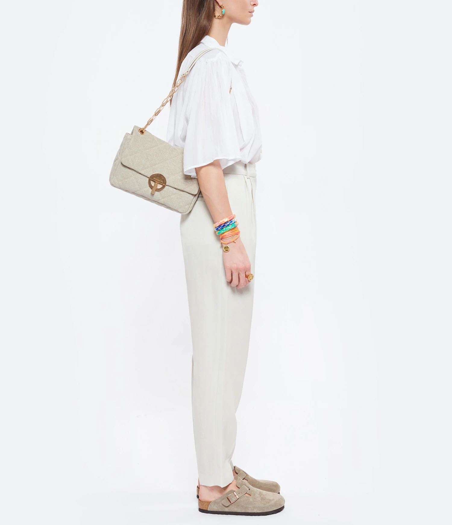 Vanessa Bruno Sac Moon MM Lin Sable â Image 7